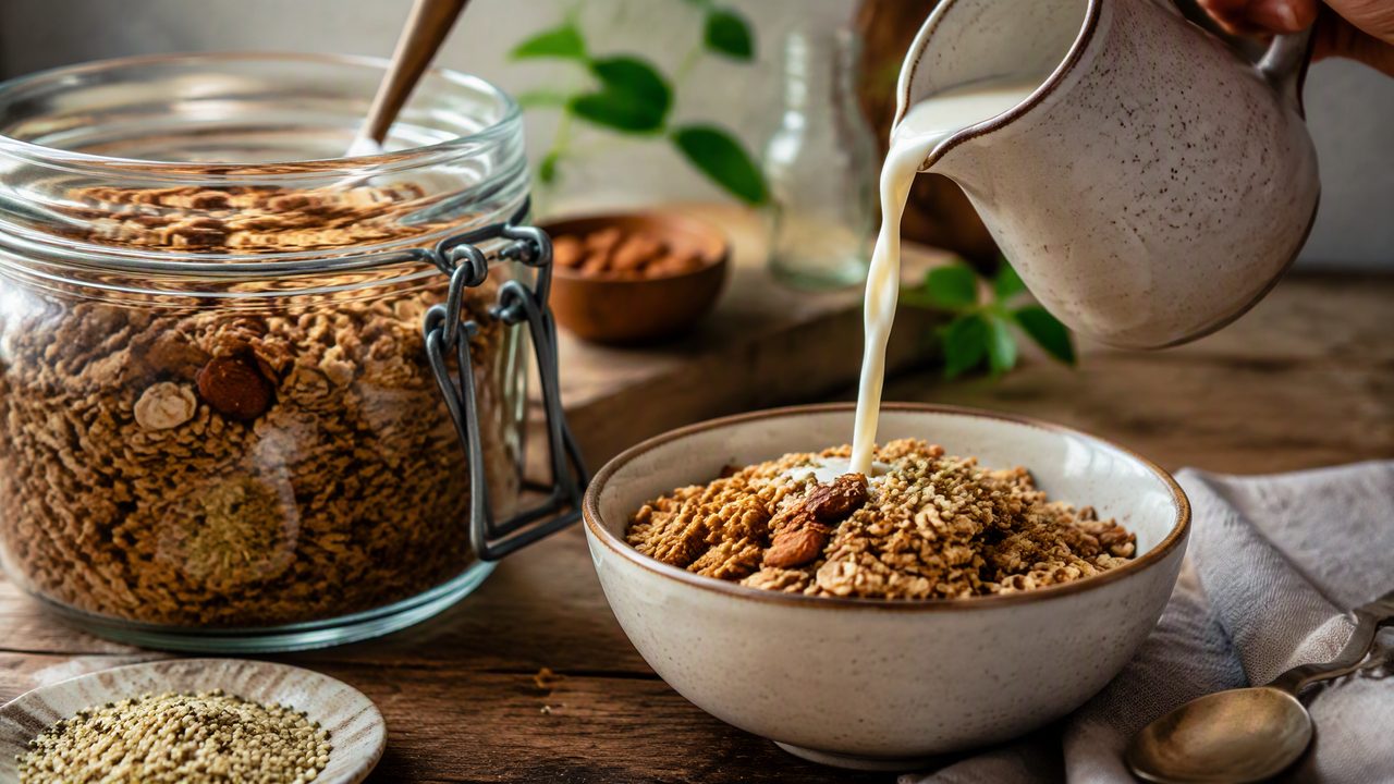 Домашняя гранола с семечками конопли